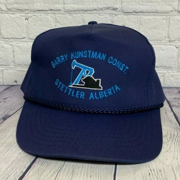 Other - Vintage Hat Cap Snapback Navy Blue Garry KUNTSMAN Construction Trucker Rope